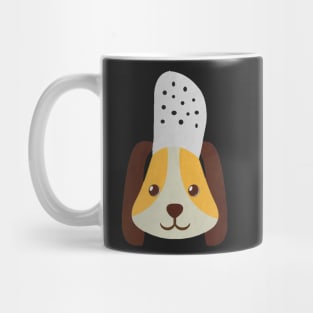 cute doggo with croc on the head black Mug